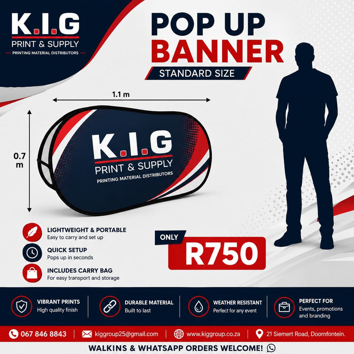 K.I.G Pop Up Banner