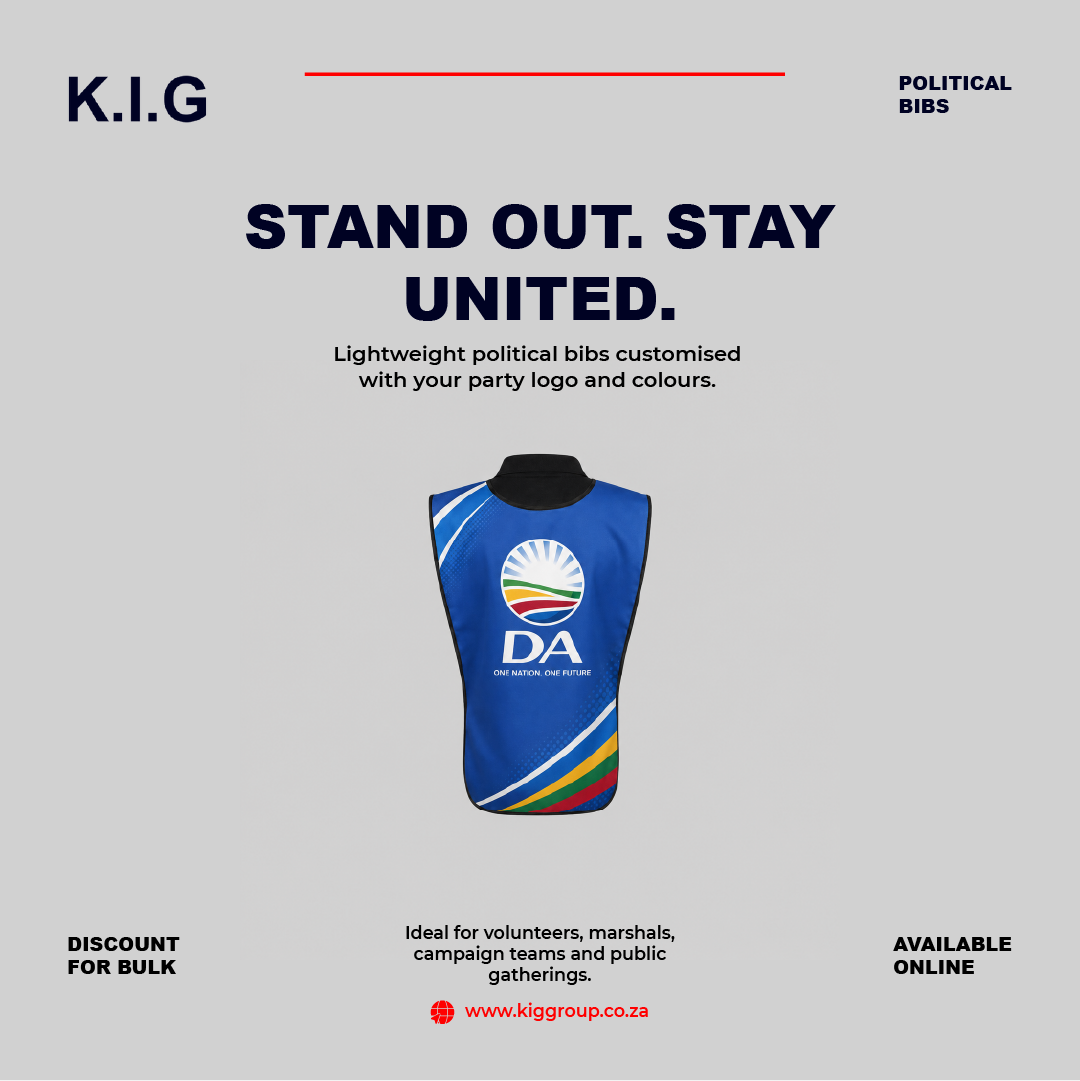 Order professional DA bib printing for campaigns, rallies, events, and volunteer teams. KIG Group provides high-quality custom printed bibs with fast nationwide delivery.